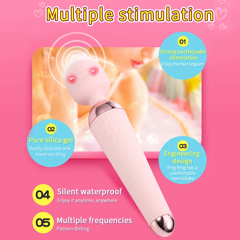 Powerful Clitoris Vibrators for Women USB Charge 10 Speeds AV Magic Wand Vibrator Massager Adults Sex Toys for Woman Masturbator (8)