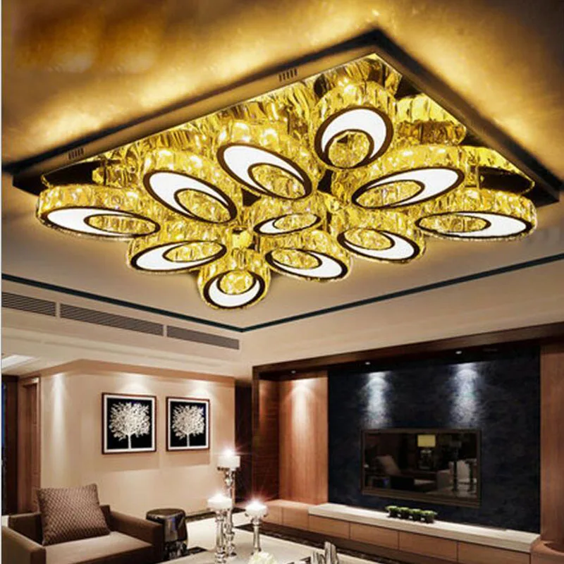 

Modern minimalist rectangular led ceiling lamp crystal lamp living room ceiling lamp led square LED lighting fixture home lamps