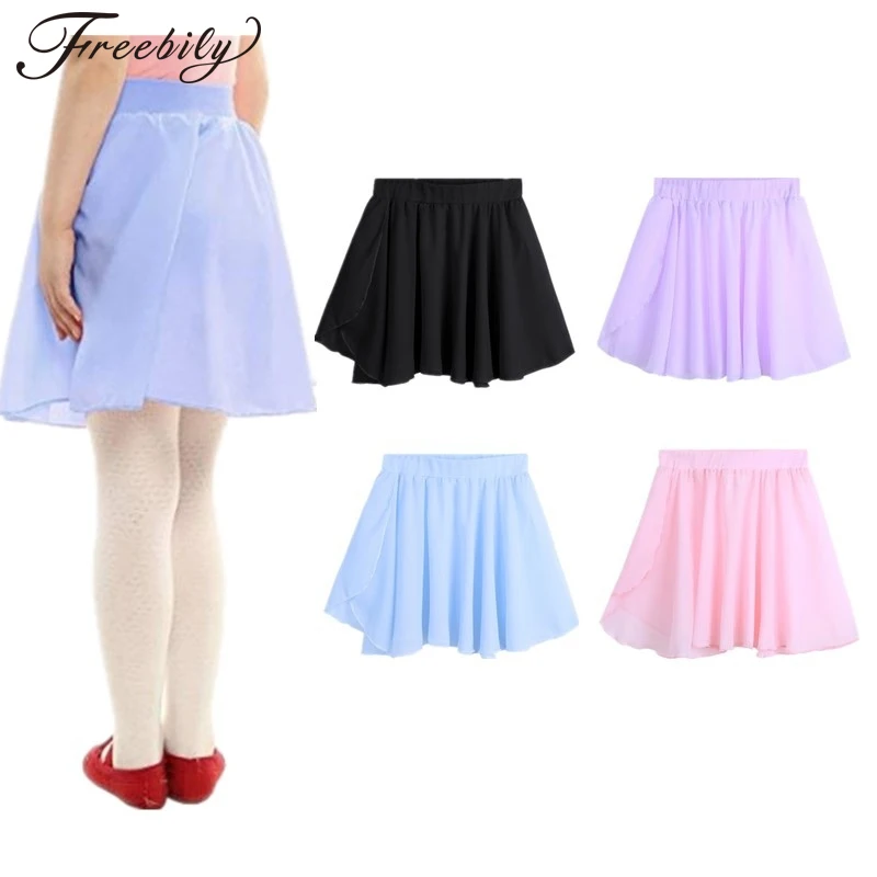 

Kids Girls ballet skirt Dance Costumes gymnastics leotard for girls Basic Classic Chiffon Mini Pull-On Wrap Skirt ballet dress