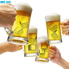 Нержавеющая сталь кубики льда для виски многоразовые Камни виски ведро для кубиков льда водки охладитель пива, вина бар КТВ держатель охладитель инструмент F4