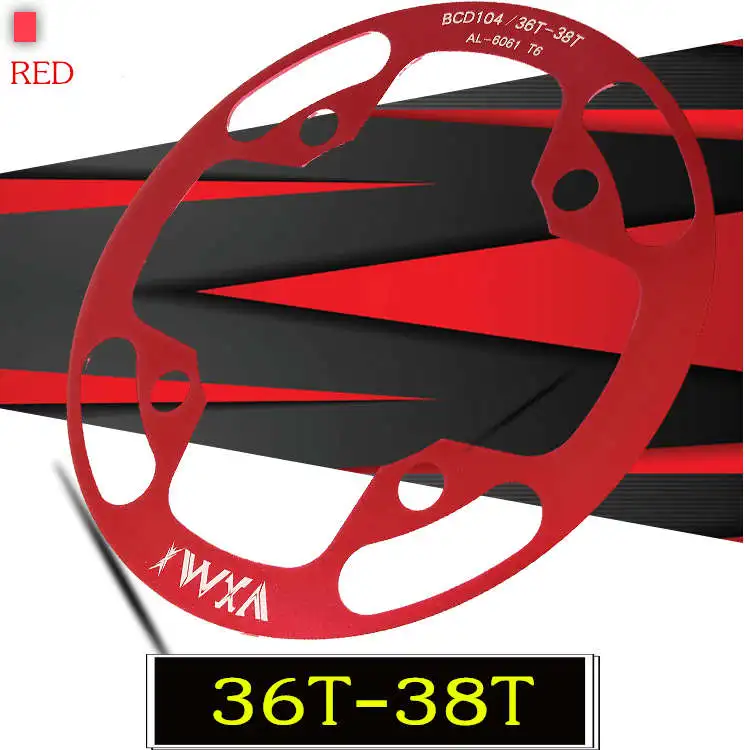 VXM 32-42T MTB bike sprocket wheel protection plate bicycle wheel gear protection cover bike alloy sprocket cover bicycle Parts - Цвет: Red 36T-38T