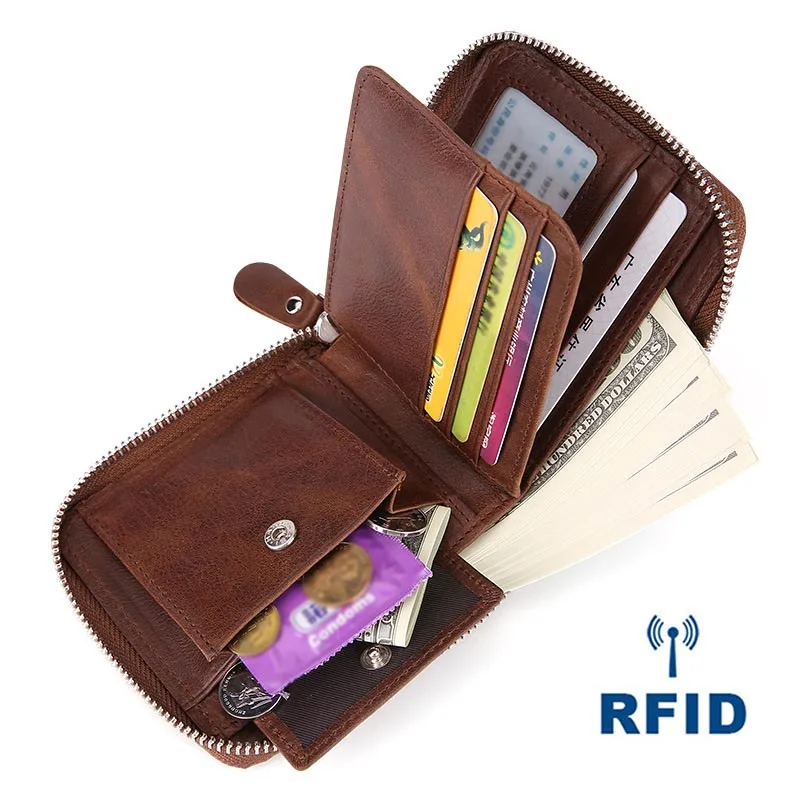 

Organizer Card Holder Real Cow Leather Women Zipper Wallets Multi Colors Ladies Wallet Party Men Cash Purses Portefeuille Femme