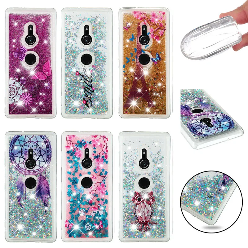 

Fashion Glitter Quicksand Liquid Sand Soft Bling Case Mobile Phone Bag Silicone Skin Cover Shell Coque Funda for SONY Xperia XZ3