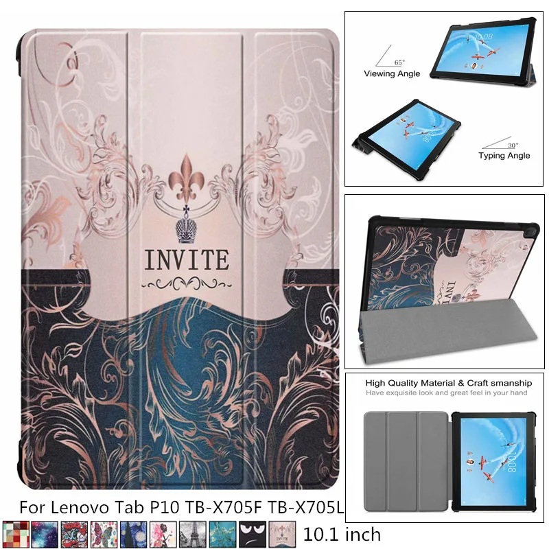 Тонкий магнитный складной чехол-светильник для lenovo Tab P10 TB-X705F TB-X705L 10'Smart чехол для lenovo Tab P10 X705 чехол