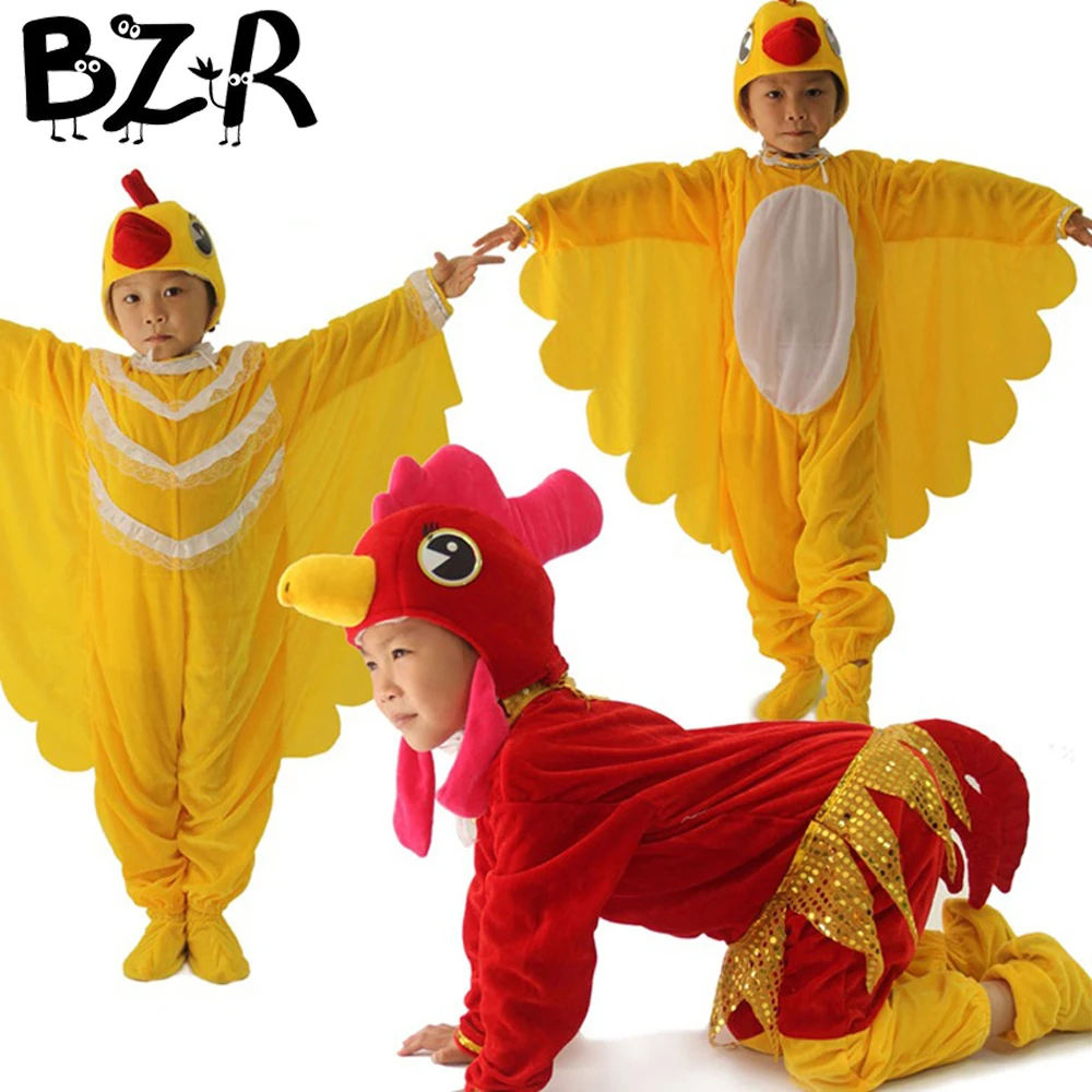 

Bazzery Children Cosplay Clothing Unisex Stage Show Animal Cosplay Costumes Boys Girl Cock Hen Chick Performance Drama Wear Suit