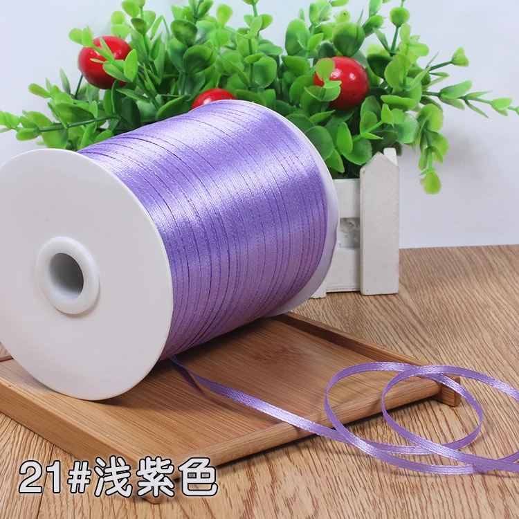 3 мм(10 м/лот) Многоцветный сатин лента для рукоделия и шитья рождественские украшения для свадебной вечеринки Подарочная упаковка DIY материал - Цвет: light purple