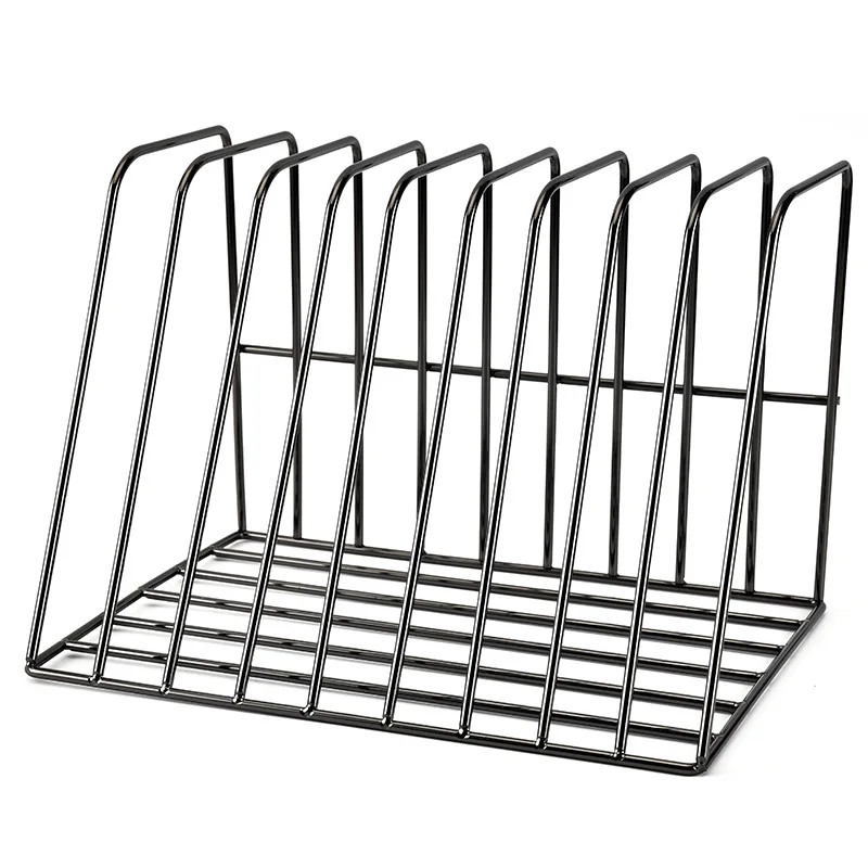

Baffect 9 Grid File Storage Shelf Book Stand Desktop Nordic Wrought Iron File Book Holder Office Desk Storage Book Organizer