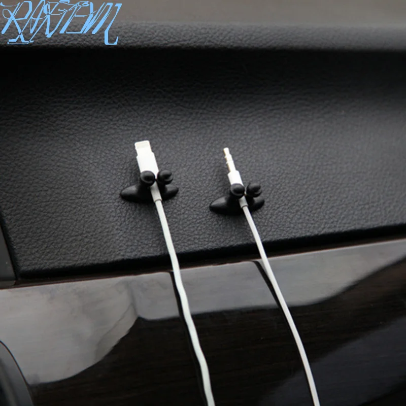 8PCS Car ChargerสายClamp Clampหูฟัง/USB Cable Car Clipสำหรับเรโนลต์Latitude Fluence Logan