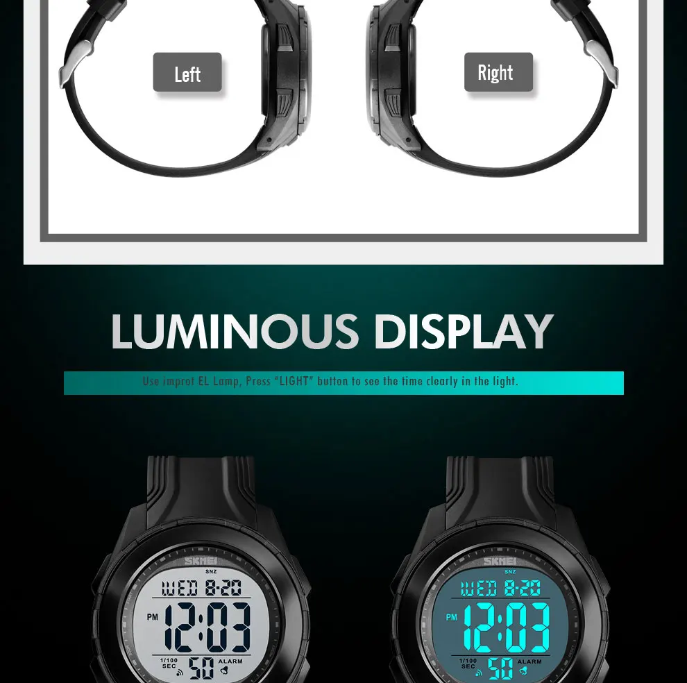 SKMEI 1503 новые мужские спортивные часы задний светильник светодиодный 50 м водонепроницаемые цифровые часы с хронографом наручные часы Relogio Masculino