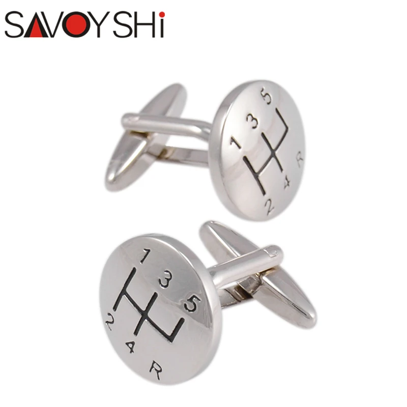 SAVOYSHI 1 пара мужские винтажные запонки круглый серебряного цвета металлическая