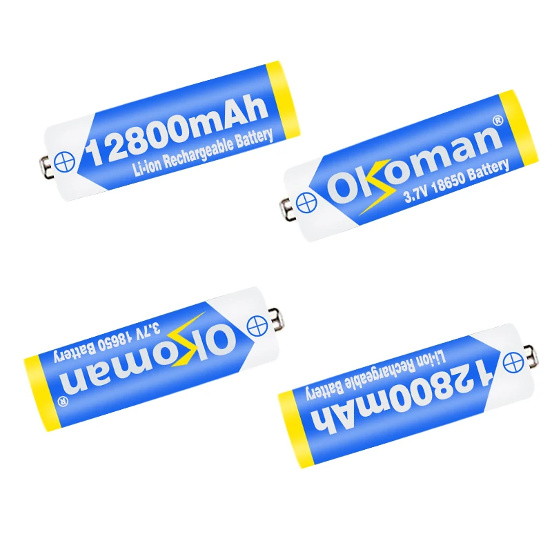Okoman высокой емкости 3 7 V 18650 аккумулятор литиионый 12800mAh литий ионная литиевая