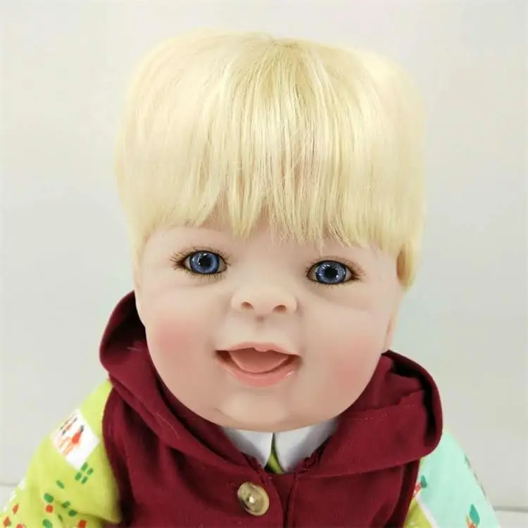 Silicone Reborn Babies 20 Inch 50 Cm Blonde Hair Blue Eyes Soft