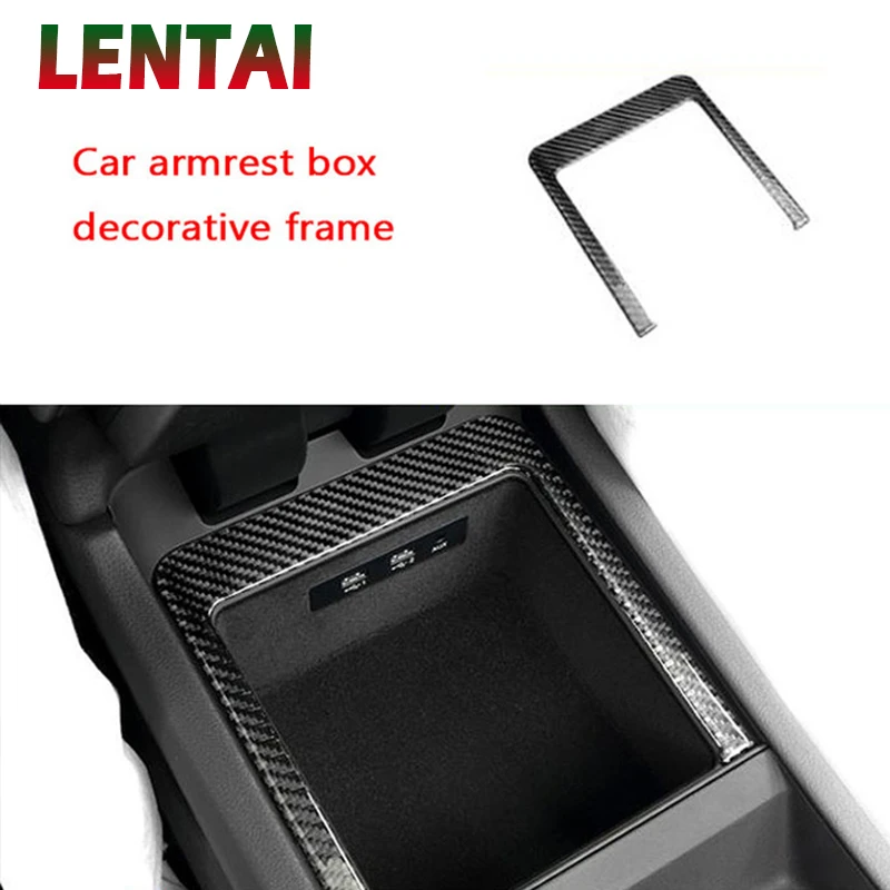 LENTAI Авто Стайлинг карбоновое волокно интерьер подлокотник коробка панель