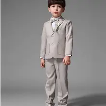 Детский Блейзер кавалеров Две кнопки Нотч Детские костюмы модные смокинги таможенные Homme(куртка+ брюки+ галстук-бабочка+ жилет