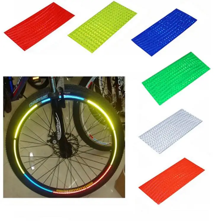 

Fluorescent MTB Bike Bicycle Cycling Motorcycle Wheel Tire Tyre Reflective Stickers Strip Decal Tape Safety Silver