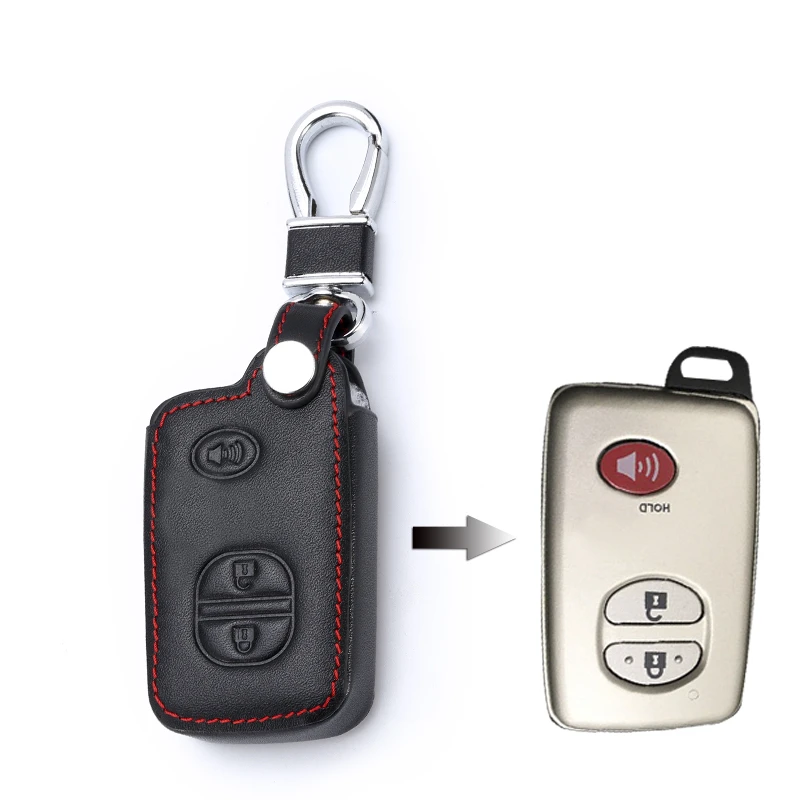 Чехол для ключей автомобиля, кожаный чехол для Toyota Chr LandCruiser Avensis Auris Corolla RAV4 Prius Prado Camry Crown Yaris, Защитная сумка для ключей