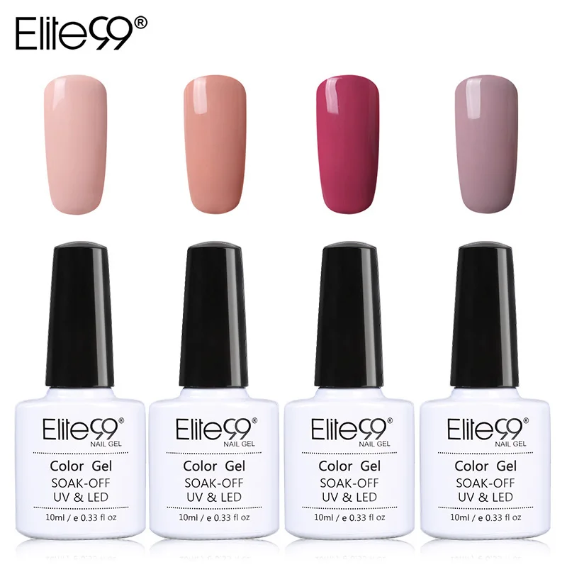 Elite99 4 шт./компл. 10 мл, нюдовый Цвет серии Гель-лак для ногтей Nail Art био-Гели Soak Off Гель-лак, Длительное Действие, арт Полировочный Гель для маникюра