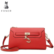 summer FOXER flap bag ladies genuine leather handbags women messenger bags female over the shoulder women shoulder crossbody bag