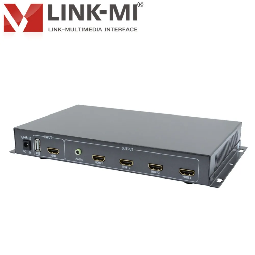 LINK-MI LM-TV04S 2x2 видео настенный контроллер HD Видео Медиа плейер USB/HDMI видео процессор 3,5 мм 4 телевизора экран шоу