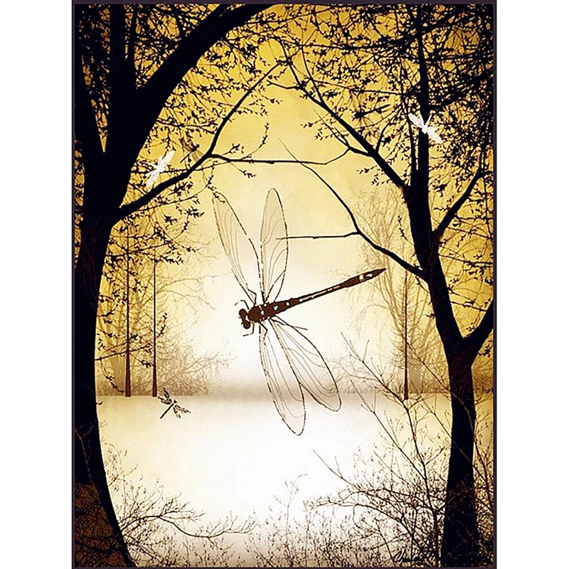 

Full Square Round Diamond 5D DIY Diamond Painting Dragonfly Art Diamond Embroidery Cross Stitch Rhinestone Mosaic Home Decor