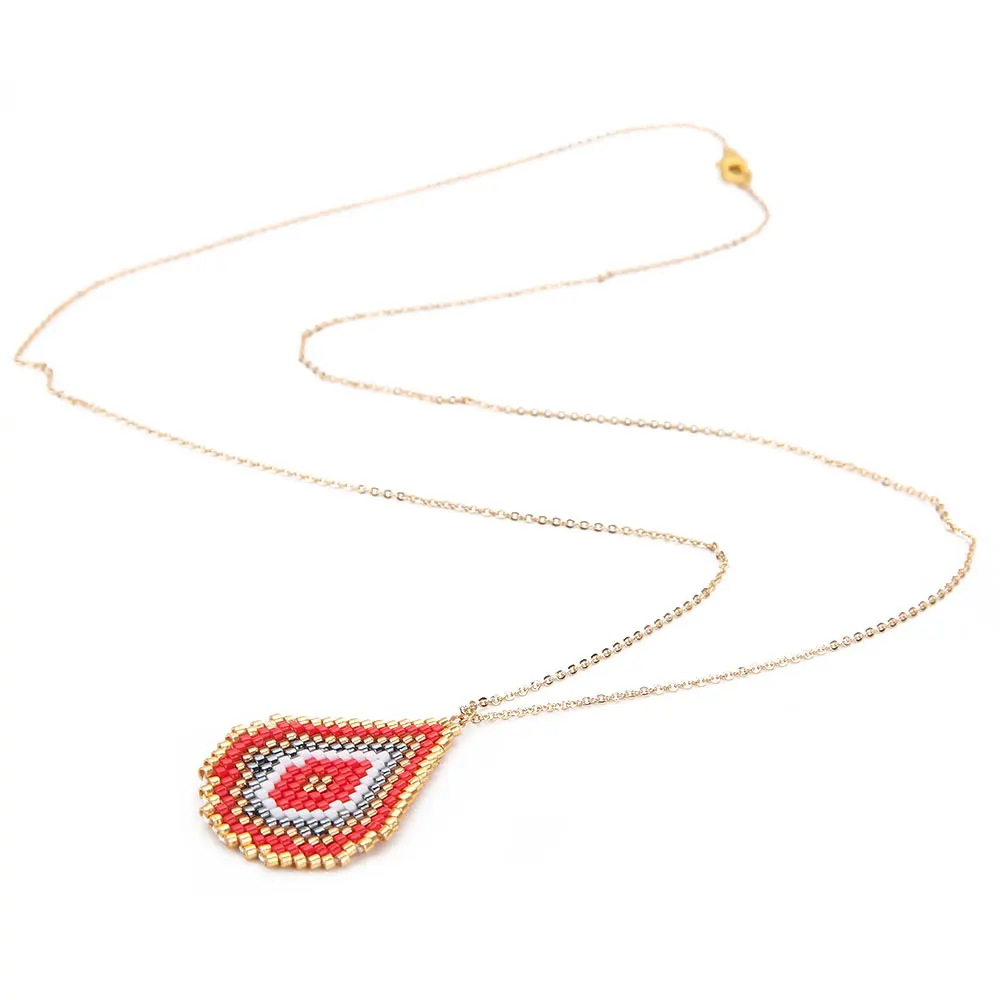 

Shinus 10pcs/lot MIYUKI Turkish Evil Eye Necklace Women Handmade Woven Necklace Adjustable Choker Summer Jewelry moda mujer 2019
