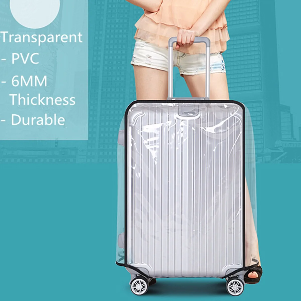 

AEQUEEN Waterproof Luggage Cover Transparent PVC Trolley Suitcase Cover DustProof Luggage Protective Cover Travel Case 20-30inch