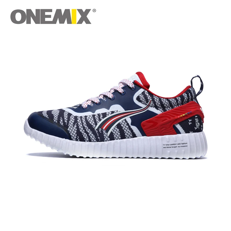 Original ONEMIX Cheap Running Shoes for Men With Blue White Red Mesh