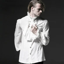 Punk Gothic font b Men b font Chiffon font b Shirt b font Blouses Steampunk Lace