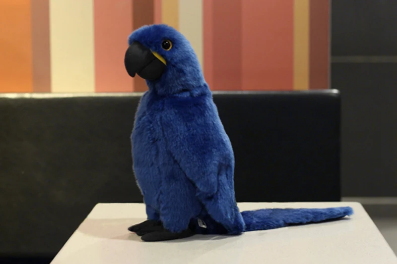 1" гиацинт Макау плюшевые игрушки настоящая жизнь голубой попугай мягкие животные игрушки Мягкая птица игрушка День рождения/рождественские подарки