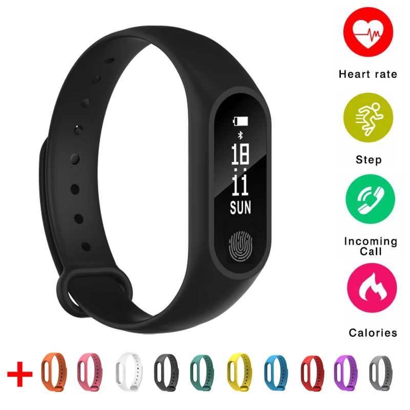 

2018 New Smart Band M2 Bluetooth Smart Bracelet Heart Rate Monitor Smartband Fitness Tracker Pedometer Wristband for Android IOS
