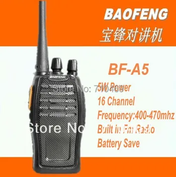 

DHL freeshippin New Black Walkie-Talkie UHF 5W 16CH BaoFeng BF-A5 VOX FM Scrambler Handheld Two-Way Radio Interphone Transceiver