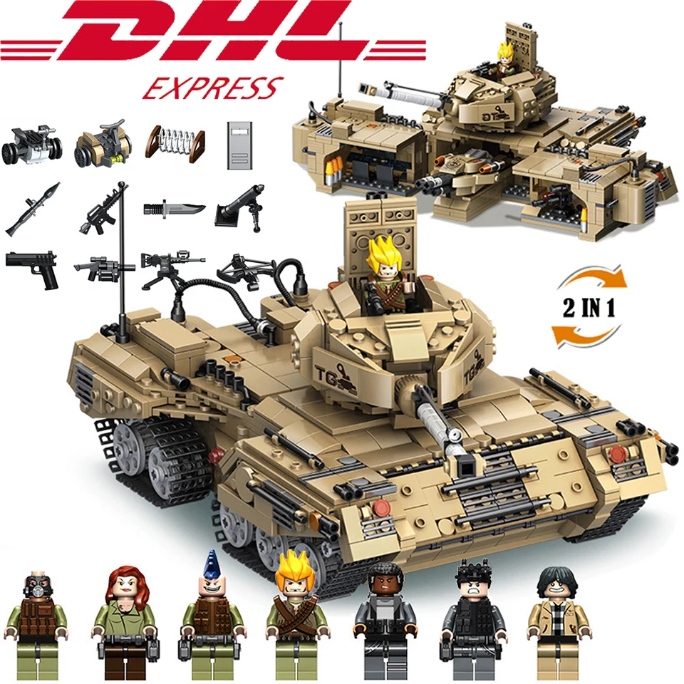 

2019 Military Tank Command Model Building Blocks Bricks Soldiers Figures Bricks Educational Toy Kids Gifts Compatible LegoINGs
