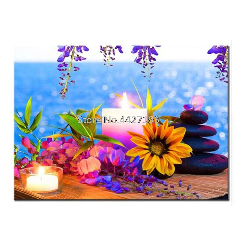 

orchid Diamond Painting Stones candle sunflowers diamond art Cross Stitch Fulll rhinestone 5D DIY Diamond Mosaic Home Decor gift