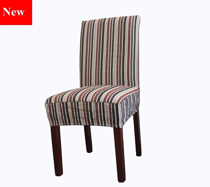 high quality chenille stripe fabric dining chair covers customized
