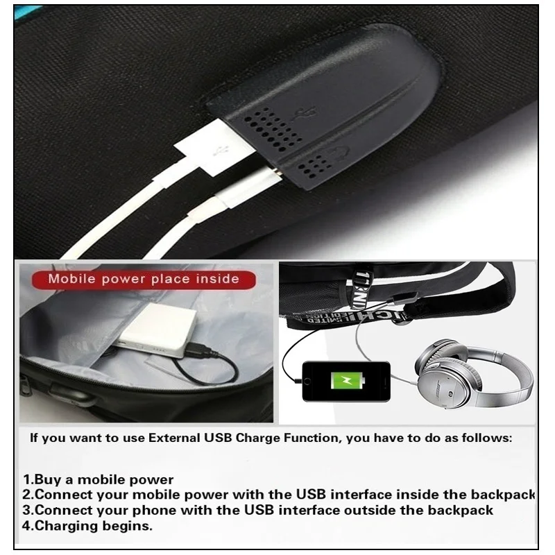 BPZMD DJ Marshmallow рюкзак Многофункциональный USB зарядка для подростков мальчиков студентов девочек школьные сумки Дорожная светящаяся сумка для ноутбука
