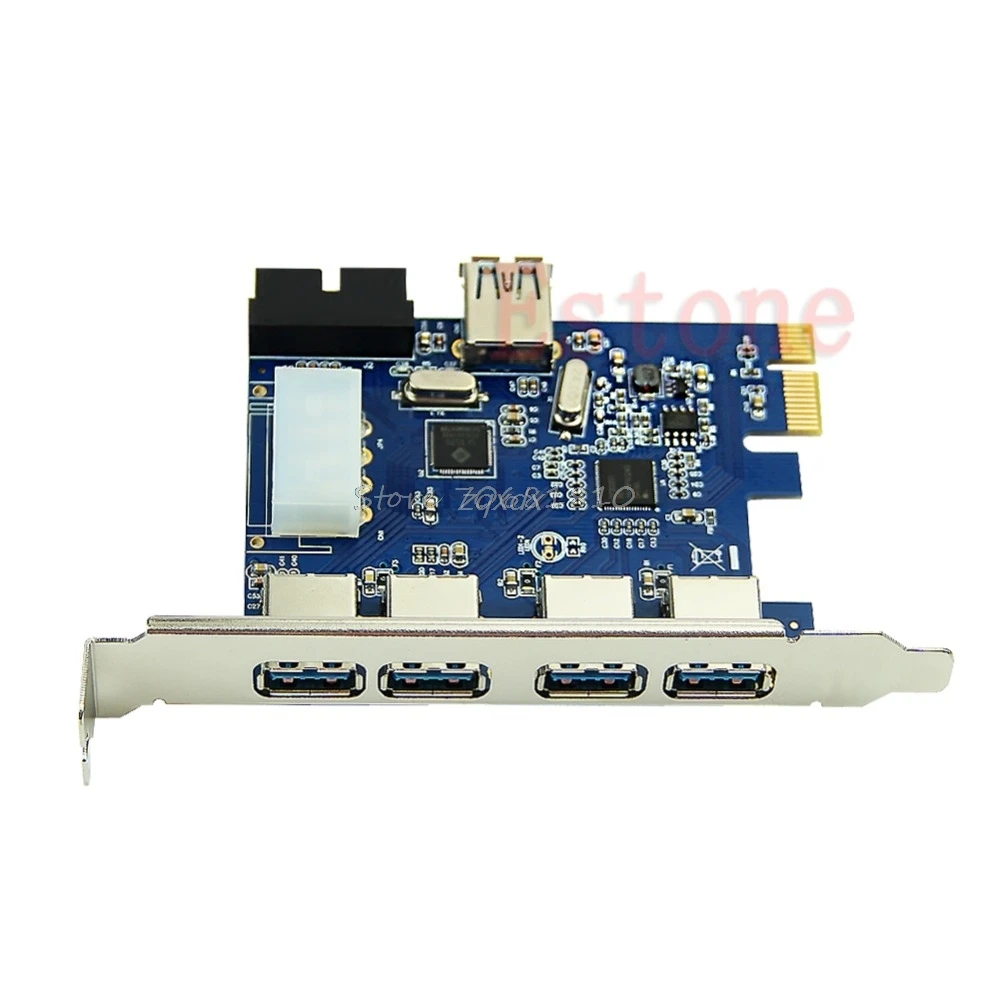 5 портов PCI E Express Card к USB 3 0 + 19 Pin разъем 4 адаптер для Win7/8 оптовой продажи и Прямая
