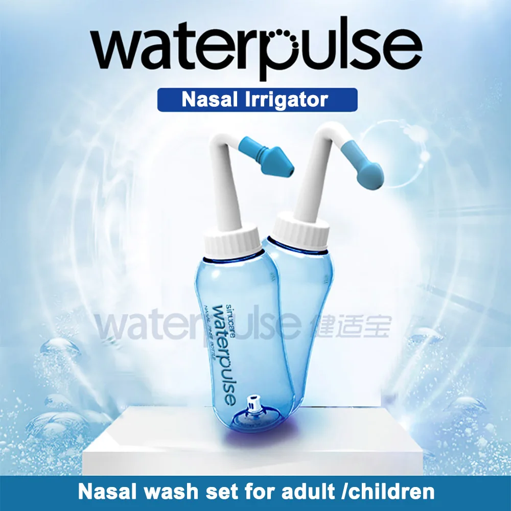 

Waterpulse Nasal Rinsing System Nose Wash Pot 300ml Capacity Nose Cleaner Irrigator Allergies Relief Rinse Neti Pot Sneezer Wash