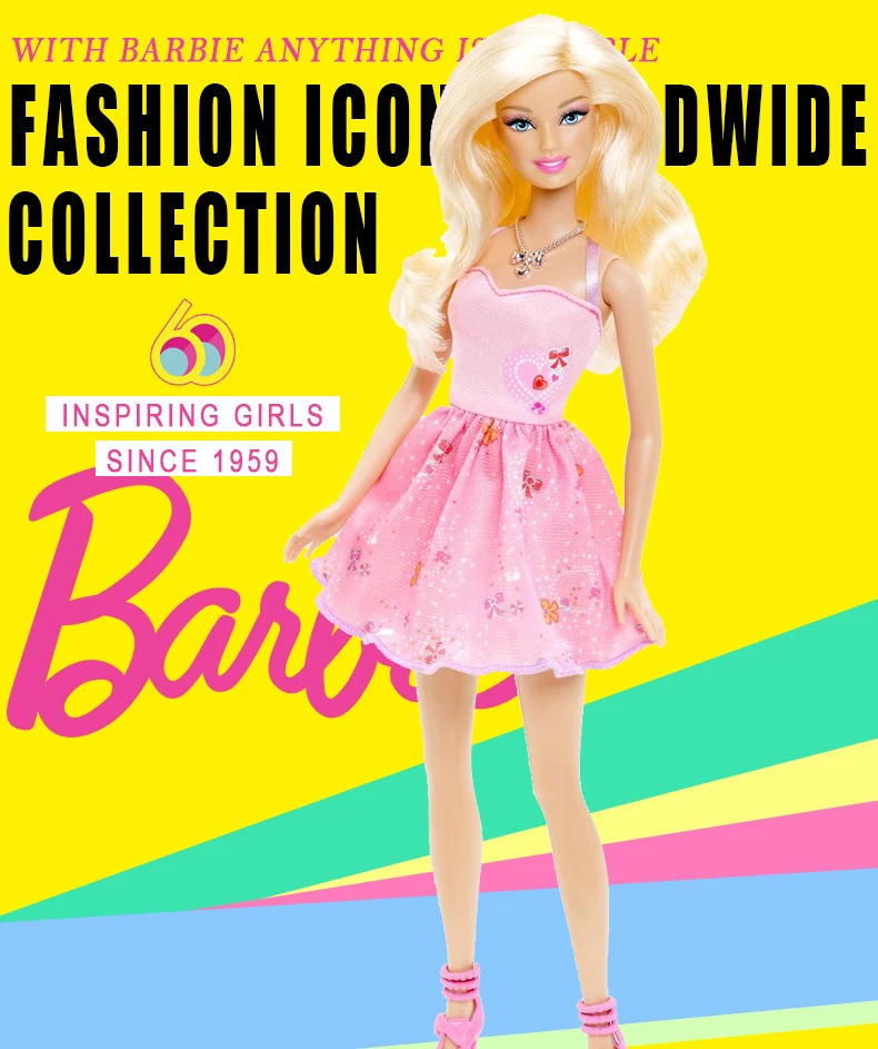 Бренд Barbie authorized DIY одежда Стиль наряжать детские игрушки для маленькой девочки Рождественский подарок Барби Boneca DVJ64