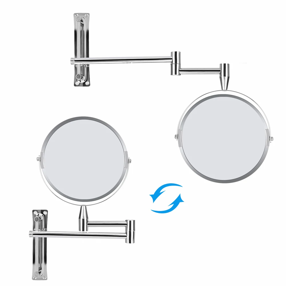 Зеркало для ванной 1X/5X увеличительное зеркало для макияжа настенное вращающееся на 360 градусов регулируемое двустороннее косметическое зеркало