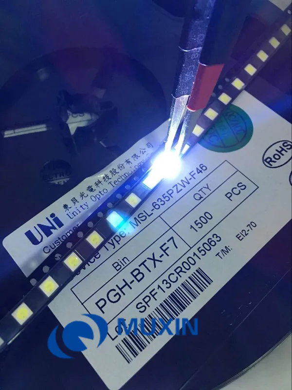 1000 шт. UNI LED подсветка Высокая мощность 1 Вт 3537 3535 90LM 3v холодный белый ЖК-подсветка