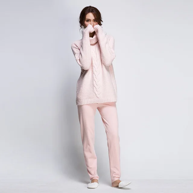 Cheap Pull Hot Sale Full 2018 Winter New Ladies 2-piece Knit Sweater Trousers Loose Warm Casual Long-sleeved Two-piece Suit Female Cheap Pull Hot Sale Full 2018 Winter New Ladies 2-piece Knit Sweater Trousers Loose Warm Casual Long-sleeved Two-piece Suit Female