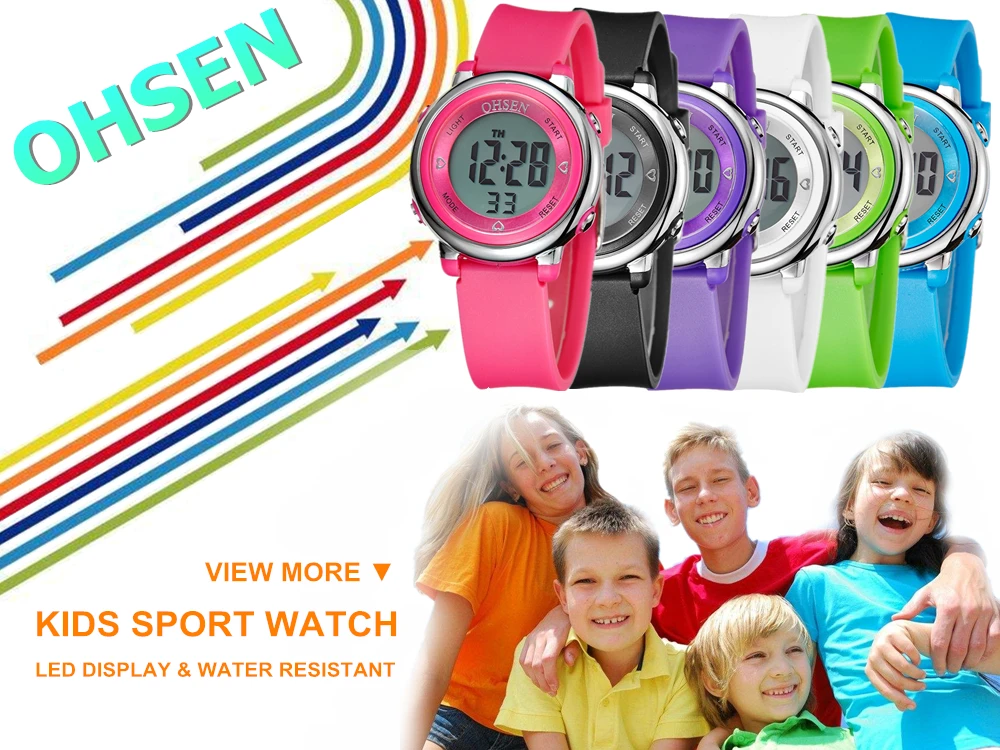 OHSEN женские мужские спортивные часы модные для девочек и мальчиков светодиодный цифровые водонепроницаемые наручные часы мужские и женские многофункциональные часы reloj