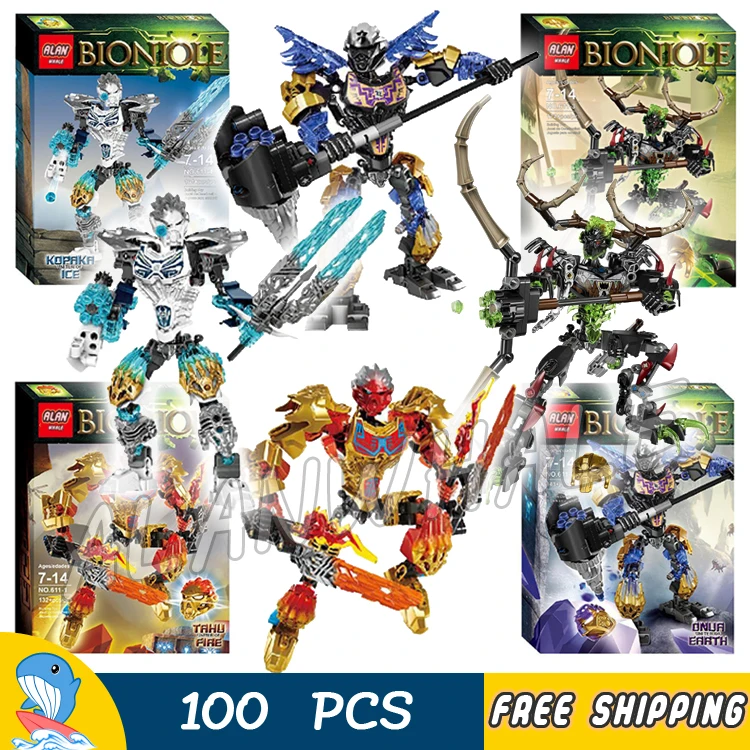 4 типа Объединенный огненный лед герой Bionicle Tahu Onua Kopaka умарак охотник строительные