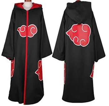 

Anime Cosplay Costume Naruto Akatsuki Black Cosplay Cloak with Cap