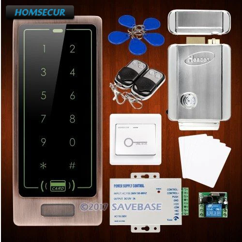 

HOMSECUR Waterproof Touch Keypad IC Access Control System+Electric Lock With Keys