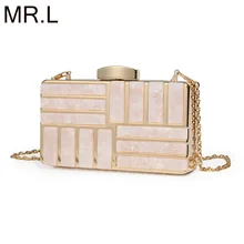 MR. L модный акриловый клатч для женщин, вечерняя сумочка, вечерние сумки-клатчи, женская сумка через плечо, вечерняя сумочка розового цвета