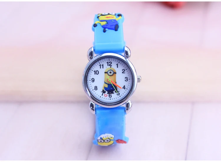 10 шт./лот новые Мультяшные 3D Миньоны детские наручные часы Детские Мультяшные кварцевые часы для мальчиков и девочек рождественские подарочные часы