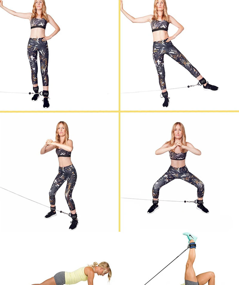 Black Blue Red Fitness Ankle Straps Practical Exercise Ankle Cuffs Padded Ankle Strap for Legs Abs and Gluteus Exercises (9)