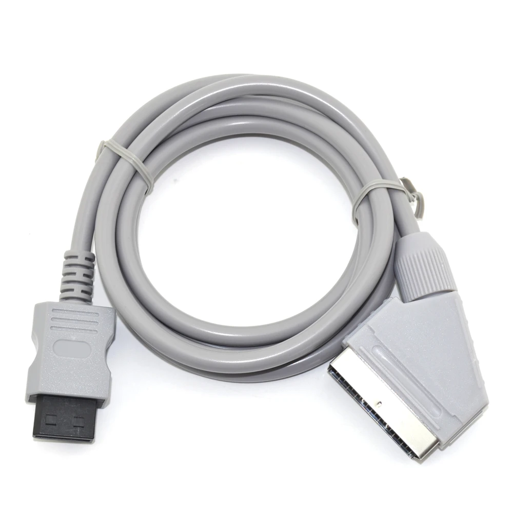 

10 pcs 1.8m EU/US version Plug RGB Scart Cable Video HD HDTV Cord for Wii Console Cord