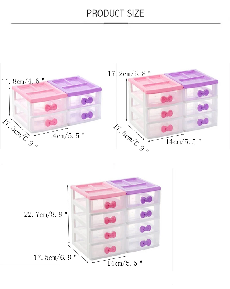 Creative Plastic Drawer Jewelry Storage Box Multi-Function Home Desk Surface Cosmetic Debris Storage Box